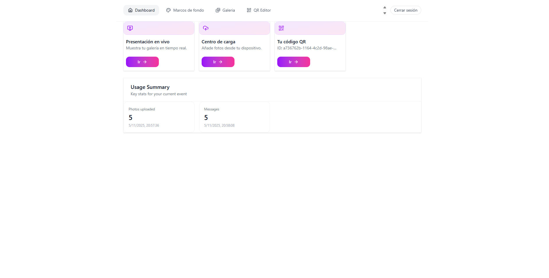 FlashUp | Evento en tiempo real