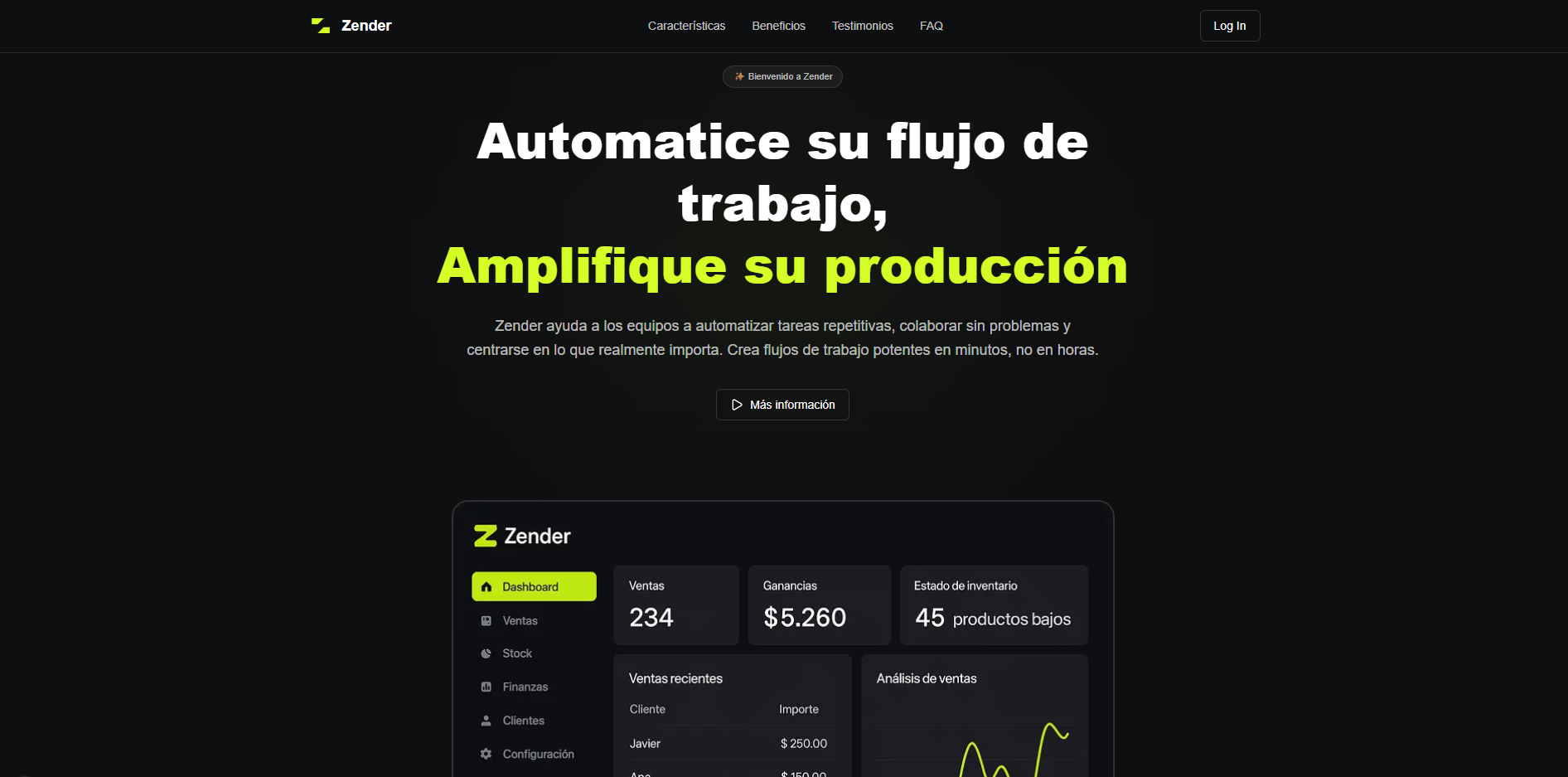 Zender | Control de negocios